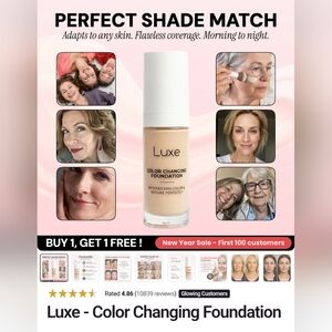 BNIB Luxe Color Changing Foundation In Light